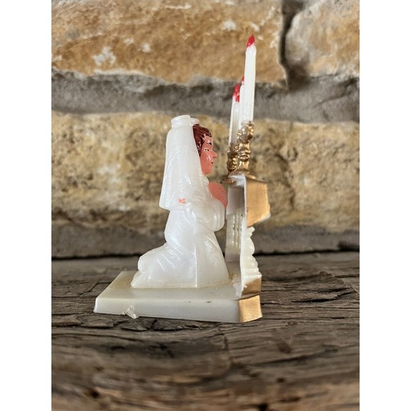 Vintage Plastic Praying Girl Alter Cake Topper 1st Communion Hong Kong JM - Picture 3 of 8